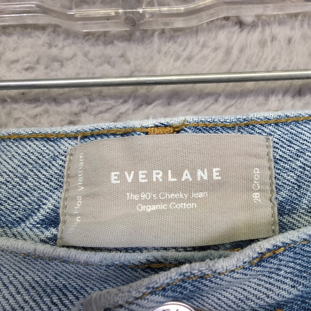 Everlane Jeans Women 28 Blue 90s Cheeky Crop Organic Cotton Light Wash High Rise - Picture 8 of 14